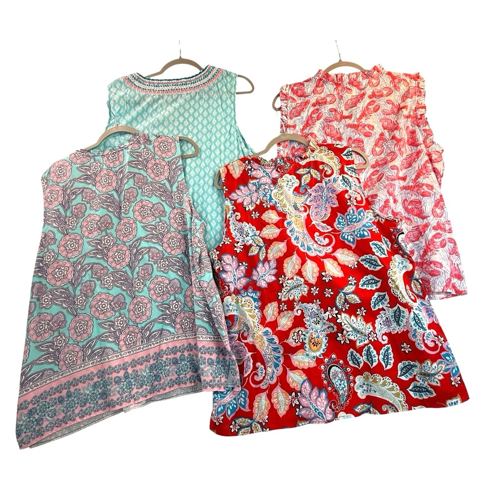 Talbots Bundle Sleeveless Cotton Tops Shirts - SZ XL - 2 NWT - 4 Pieces - Picture 2 of 15
